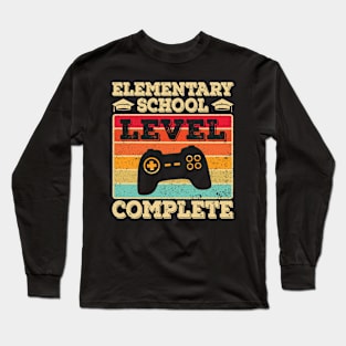 Elementary School Graduation Boys Level Complete Graduate Long Sleeve T-Shirt